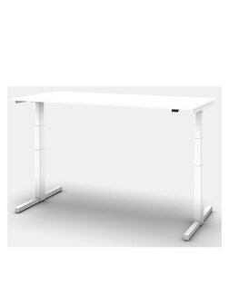 Sit/stand desk 160 x 80 cm frame in white, Top white