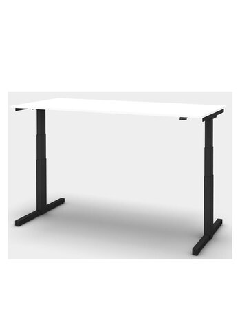 Sit/stand desk 160 x 80 cm frame in black, Top white