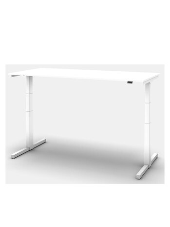 Sit/stand desk 160 x 80 cm frame in white, Top white